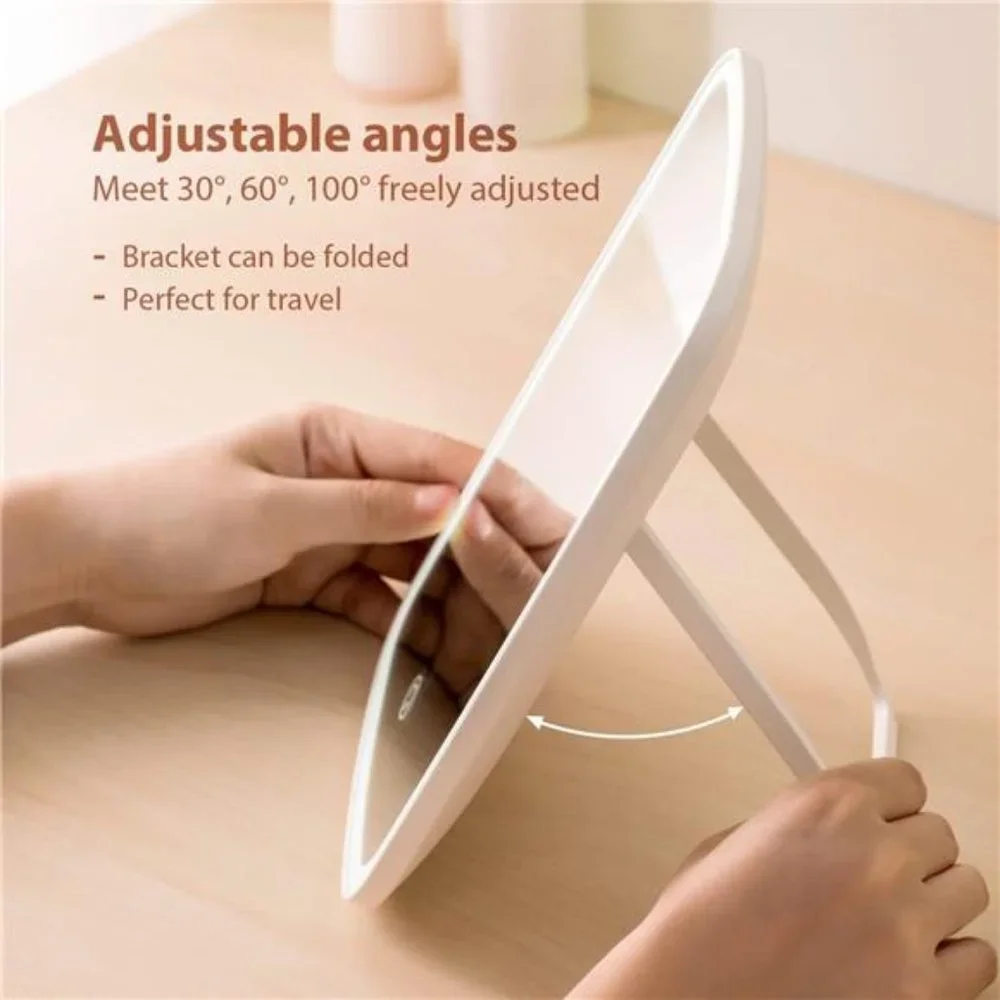 Makeup Mirror Touch Screen Vanity Mirror with LED Brightness Adjustable Portable